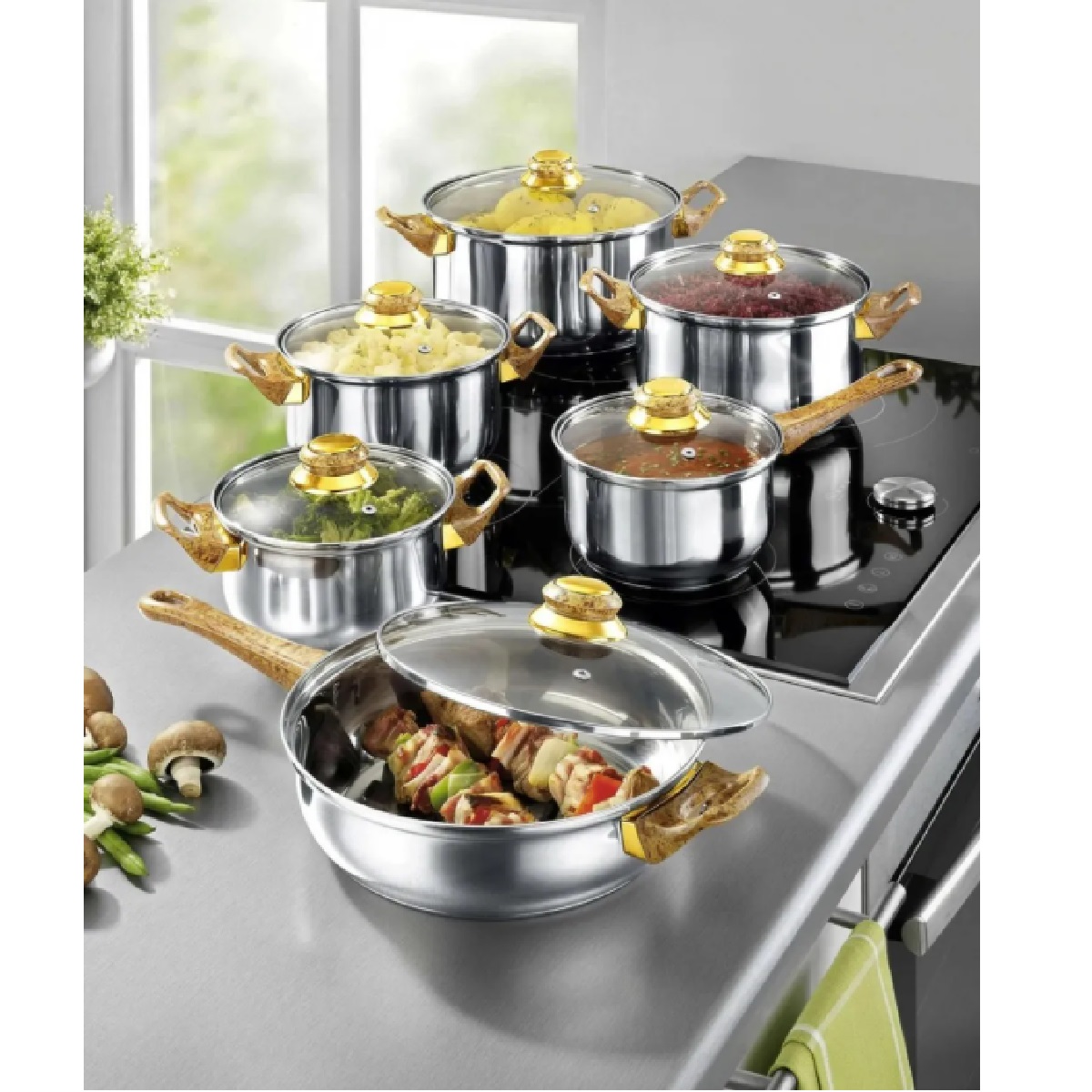 12 részes rozsdamentes edénykészlet