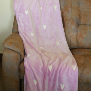 Sötétben világító takaró - szív minta