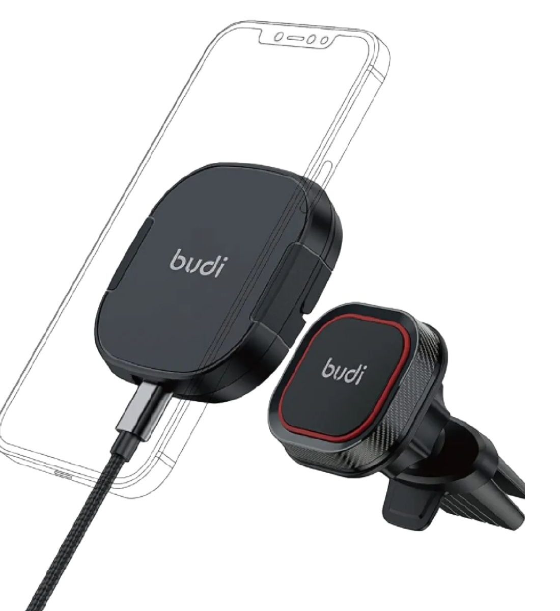 Autós telefontartó és töltő praktikus kiegészítő autóba